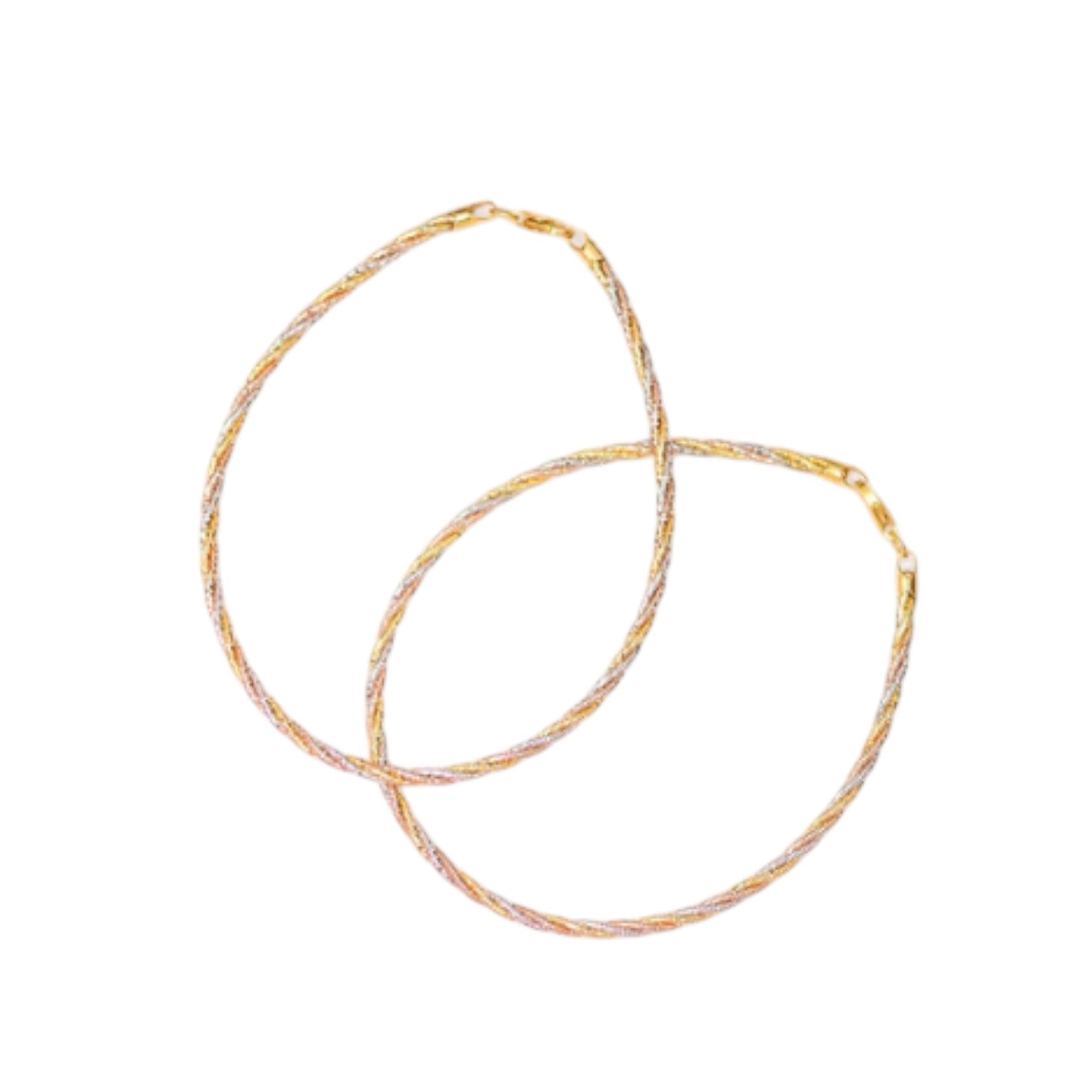 Triple Tone Weave Chain 925 Sterling Silver Anklet By Kesardeep Impex For Women